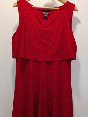 Alfani Sleevless Red Midi Dress with Lining